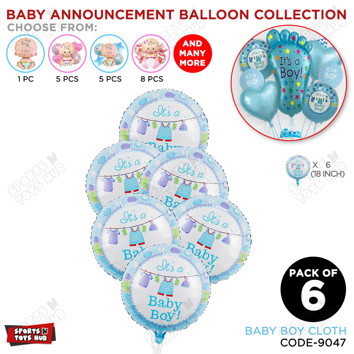 Baby Announcement Baby Boy Cloth Round Foil Balloon