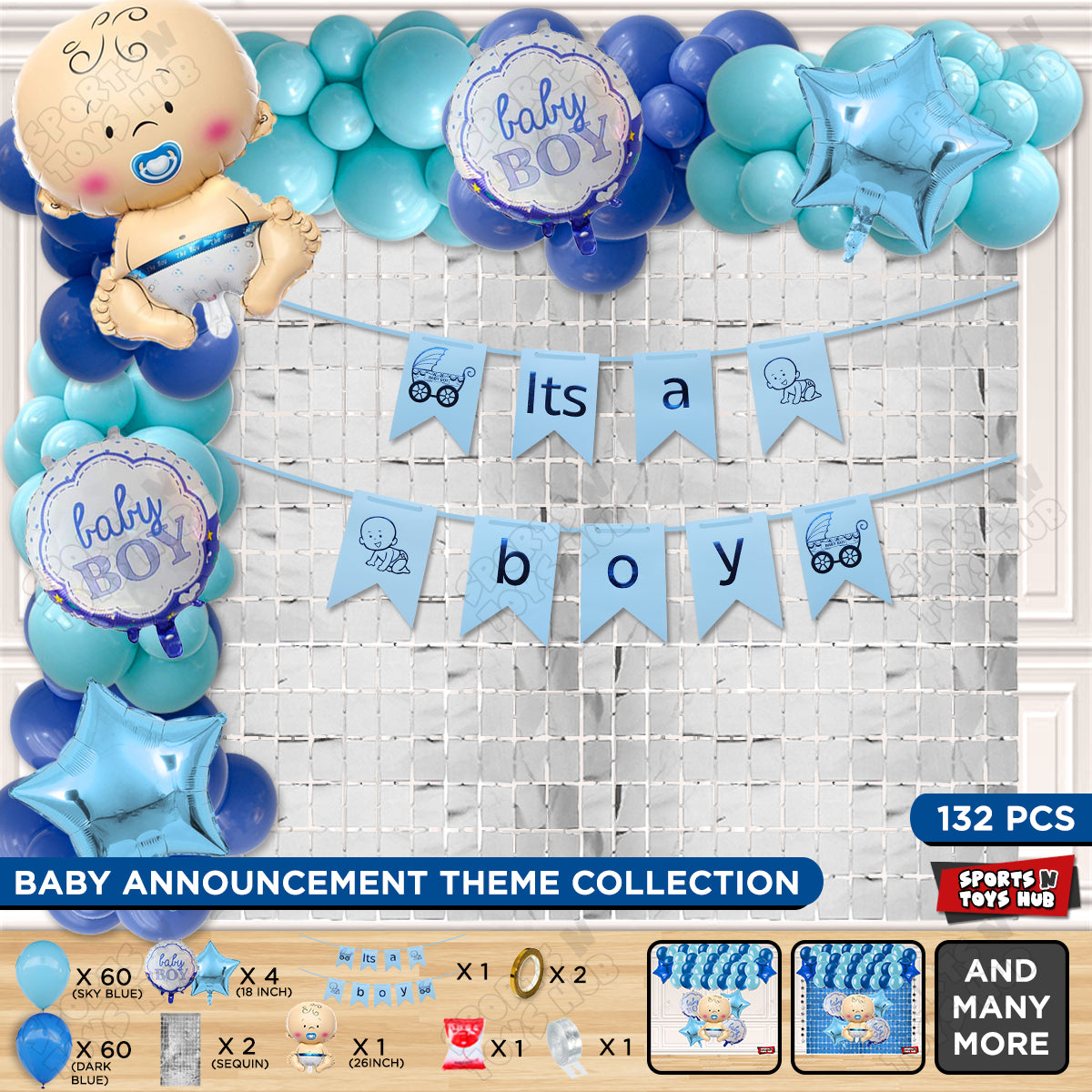 Its A Boy Card Banner Arch Theme - Pack Of 132
