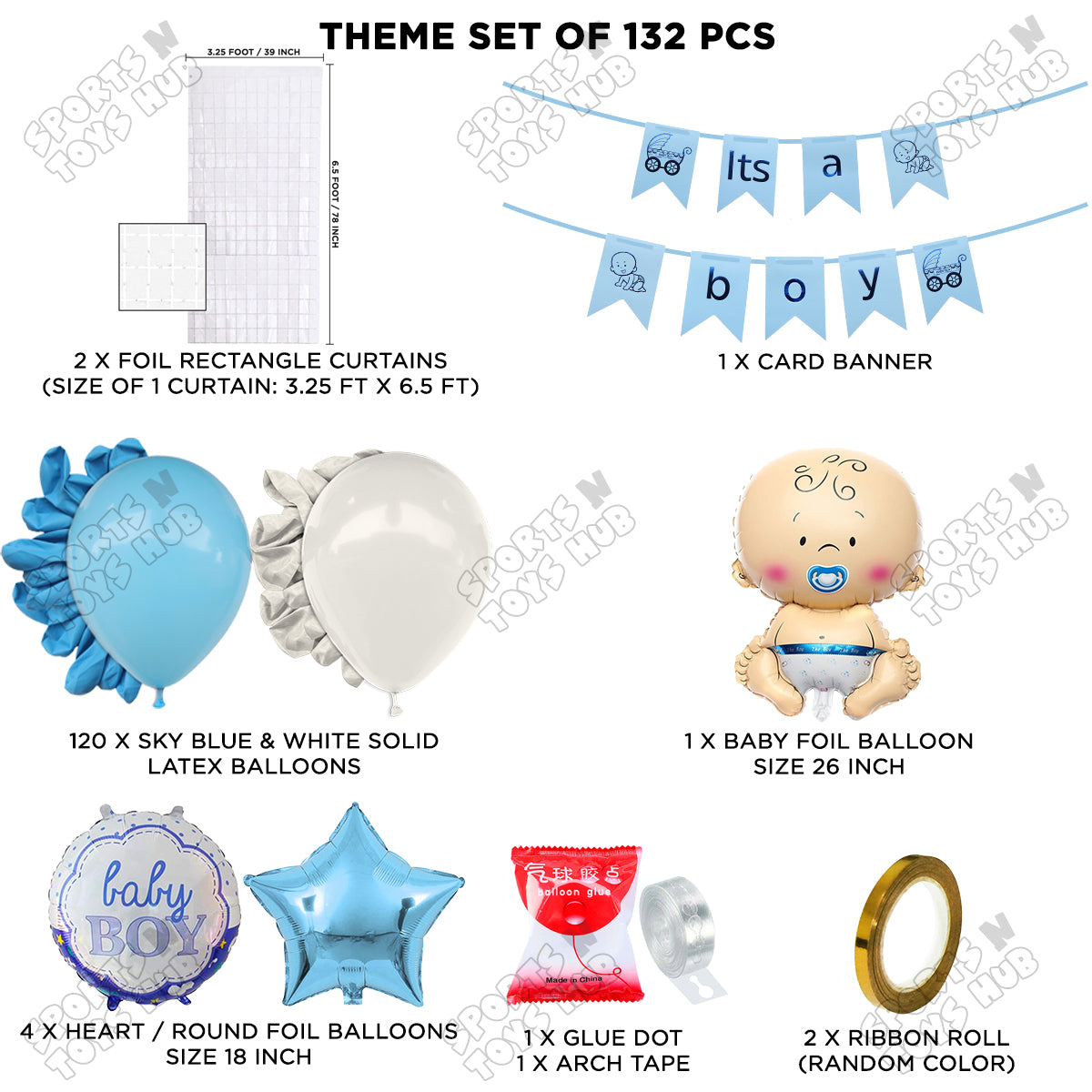 Its A Boy Card Banner Arch Theme - Pack Of 132