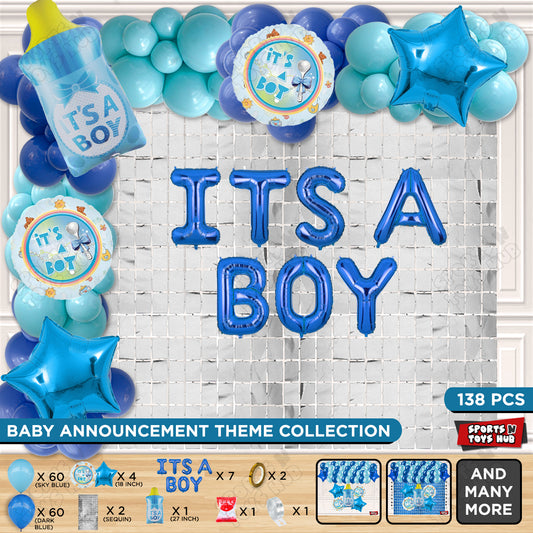 Feeder Foil Balloon With Its A Boy Foil Letter Arch Theme - Pack Of 138