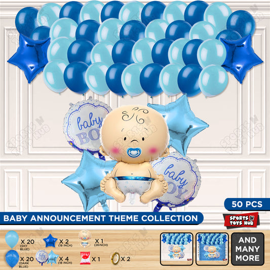 Baby Boy Foil Balloon Set Garland Theme - Pack Of 50