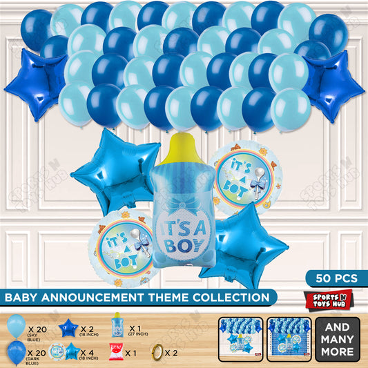 Baby Boy Feeder Foil Balloon Set Garland Theme - Pack Of 50