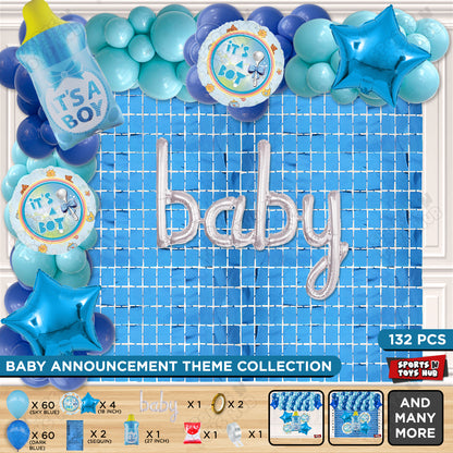 Feeder Foil Balloon With Baby Cursive Foil Letter Arch Theme - Pack Of 132