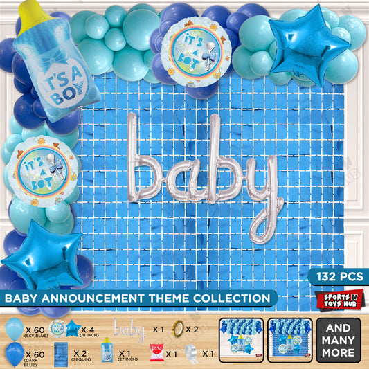 Feeder Foil Balloon With Baby Cursive Foil Letter Arch Theme - Pack Of 132