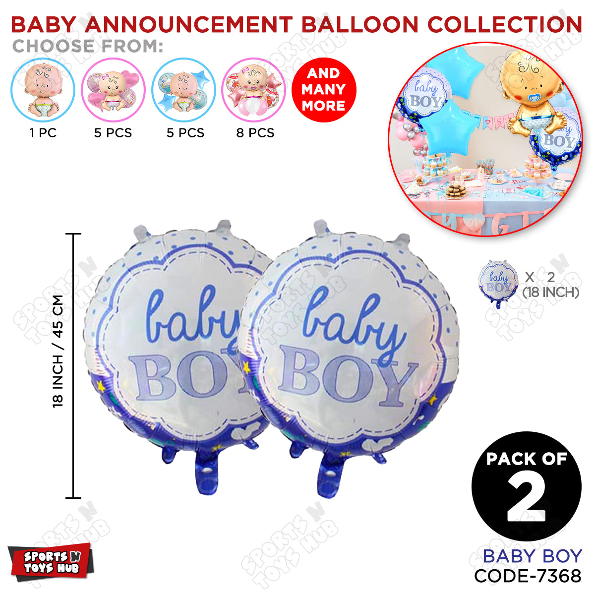 Baby Announcement Baby Boy Round Foil Balloon