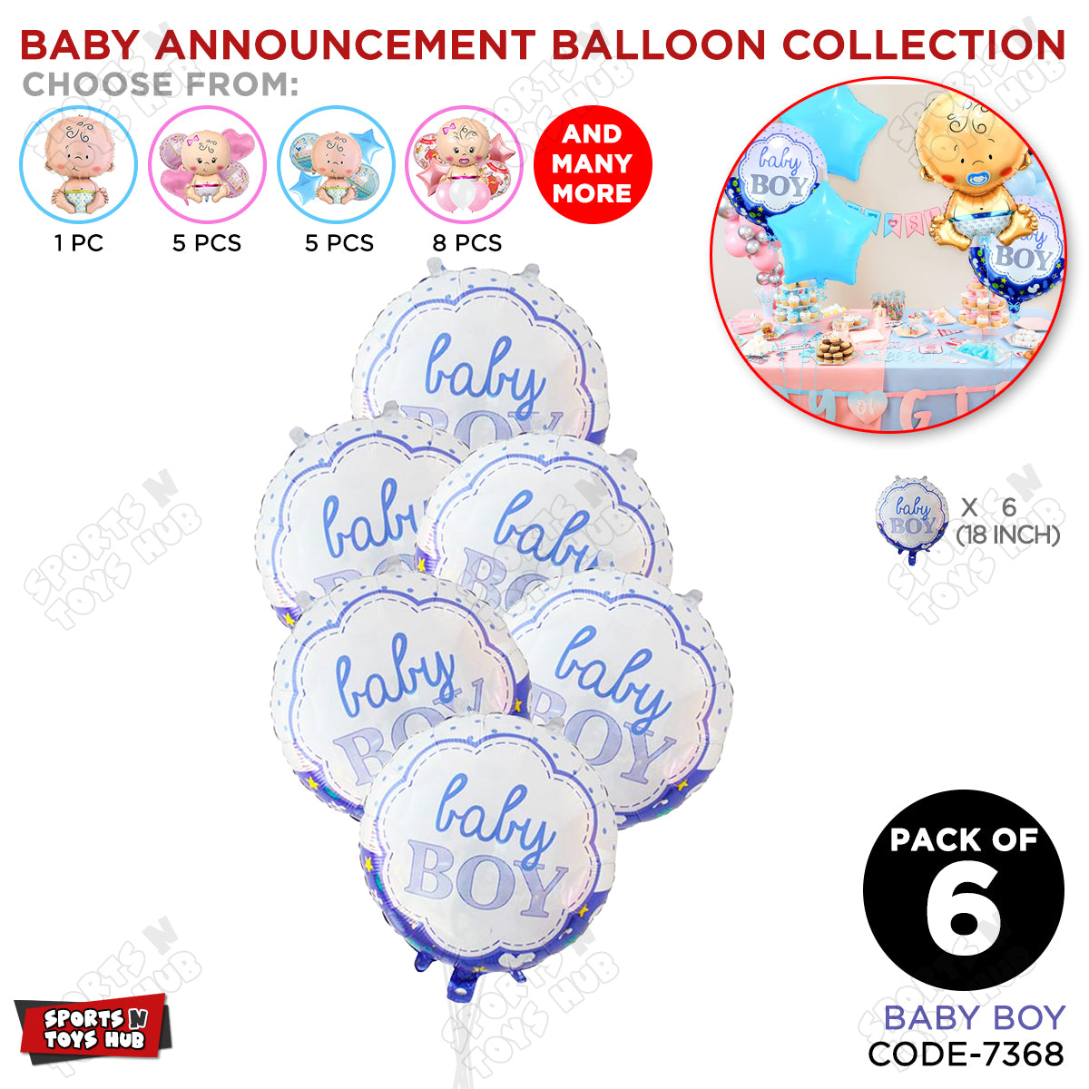 Baby Announcement Baby Boy Round Foil Balloon
