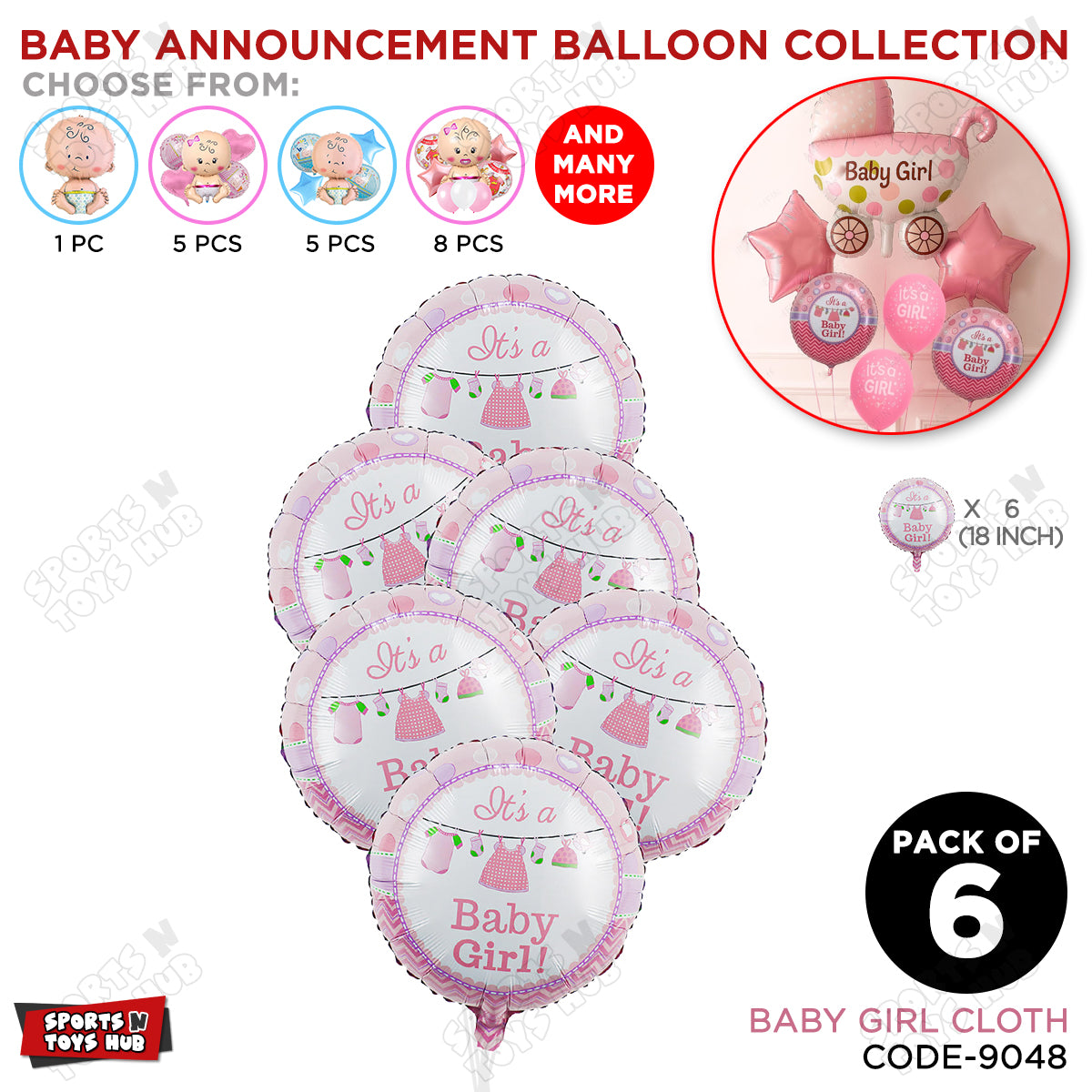 Baby Announcement Baby Girl Cloth Round Foil Balloon