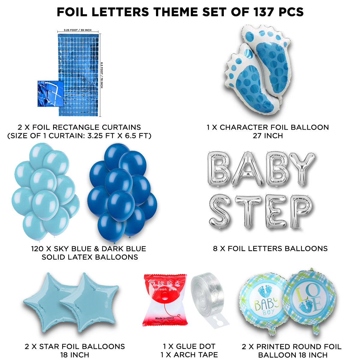 Baby Step Foil Letter Arch Theme