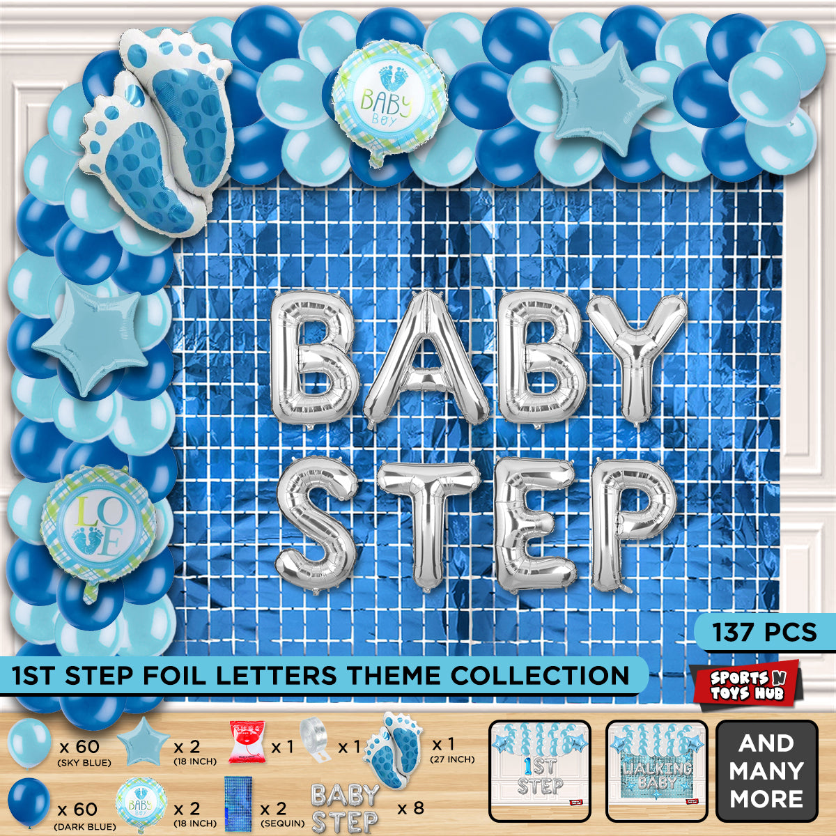 Baby Step Foil Letter Arch Theme