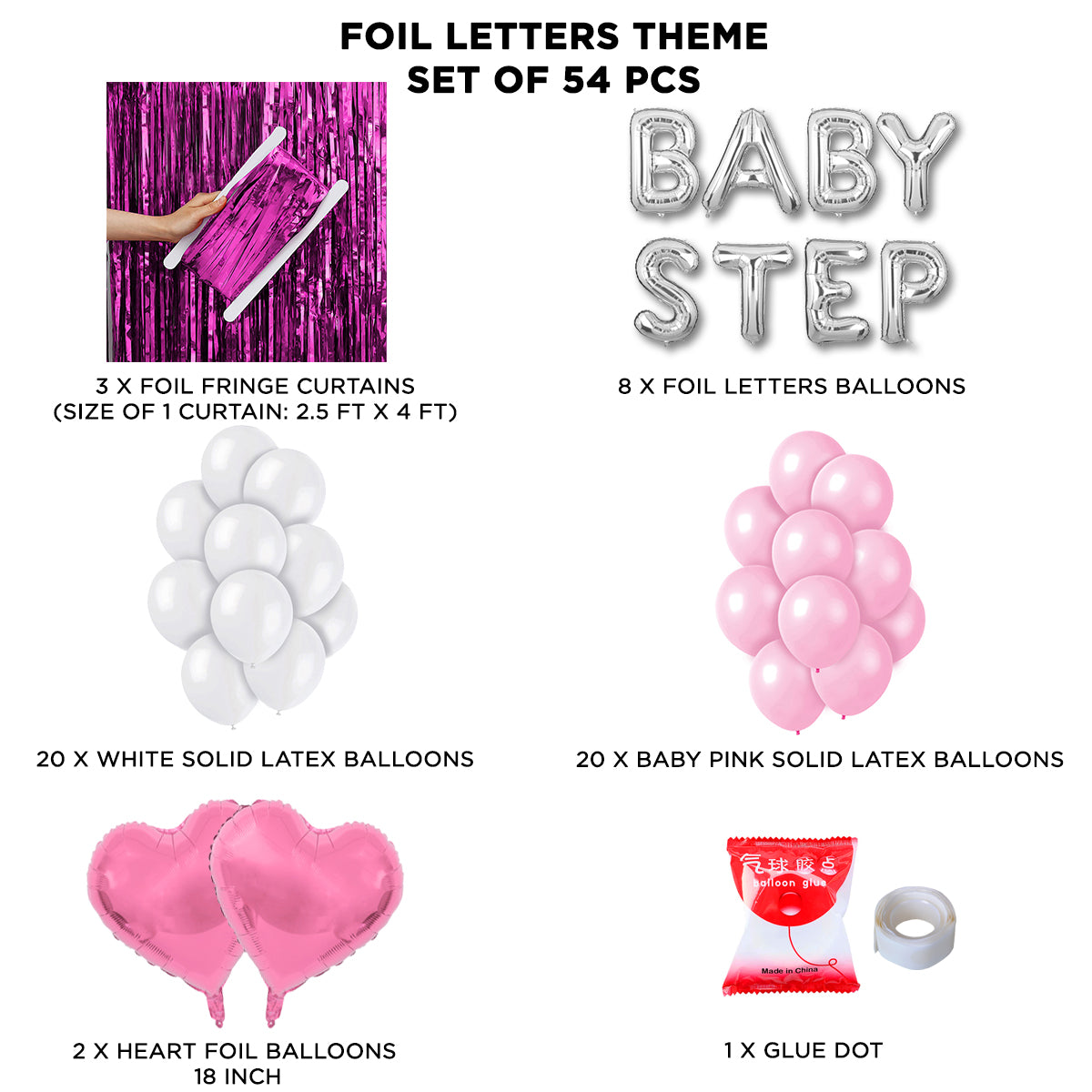 Baby Step Foil Letter Theme With Curtain