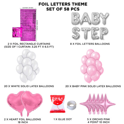 Baby Step Foil Letter Theme With Rectangle Curtain