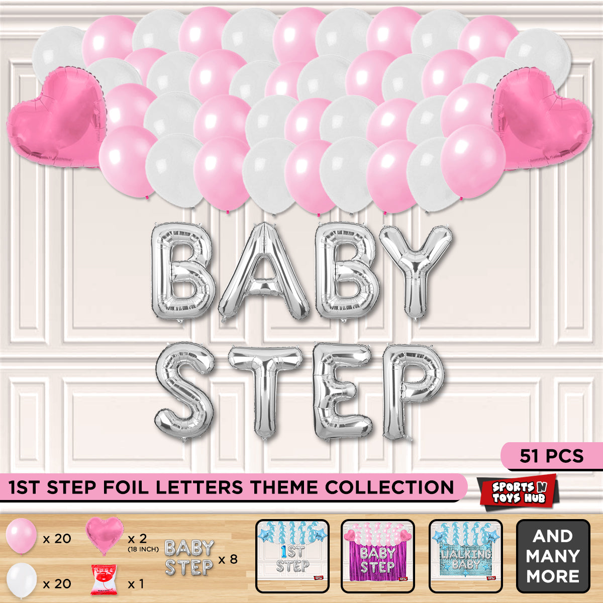 Baby Step Foil Letter Theme Without Curtain