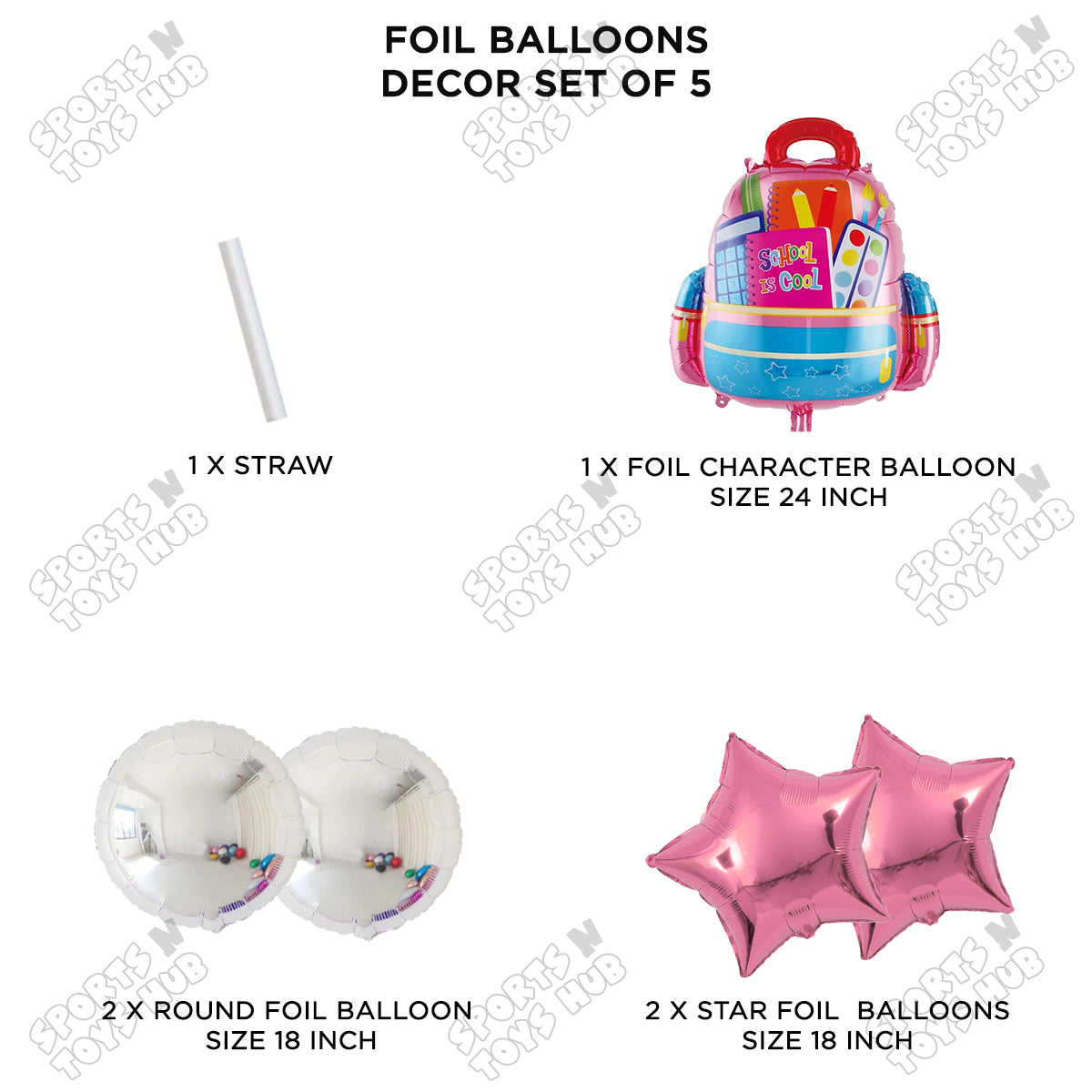 Back To School Foil Balloons Set Collection