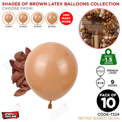 Baked Bean Latex Balloons Available In 9, 12, 18 & 36 Inch Sizes