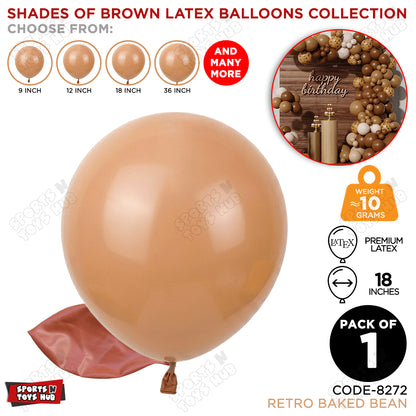 Baked Bean Latex Balloons Available In 9, 12, 18 & 36 Inch Sizes