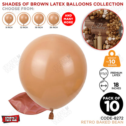 Baked Bean Latex Balloons Available In 9, 12, 18 & 36 Inch Sizes