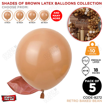 Baked Bean Latex Balloons Available In 9, 12, 18 & 36 Inch Sizes