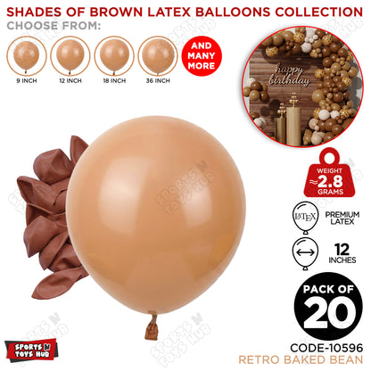Baked Bean Latex Balloons Available In 9, 12, 18 & 36 Inch Sizes