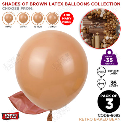 Baked Bean Latex Balloons Available In 9, 12, 18 & 36 Inch Sizes