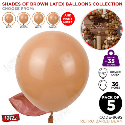 Baked Bean Latex Balloons Available In 9, 12, 18 & 36 Inch Sizes