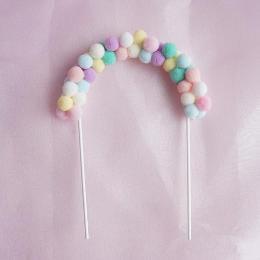 Round Pom Pom Cake Topper