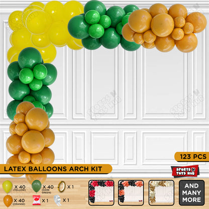 Yellow Orange & Dark Green - Latex Balloon Arch Kit