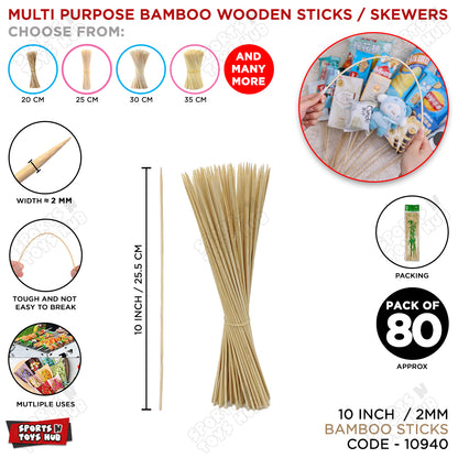10 Inch Wooden Bamboo Sticks