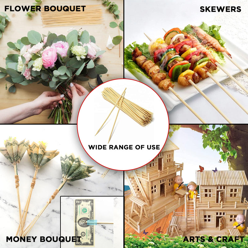 14 Inch Wooden Bamboo Sticks