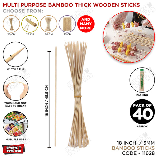 18 Inch Thick Wooden Bamboo Sticks