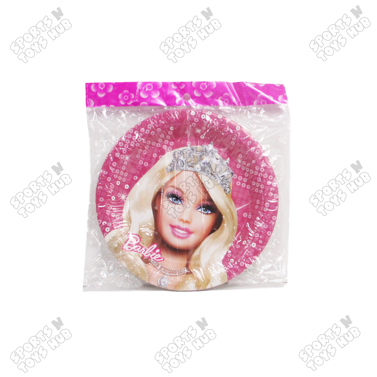 Printed Cartoon Character Barbie Disposable Plates - Pack Of 10