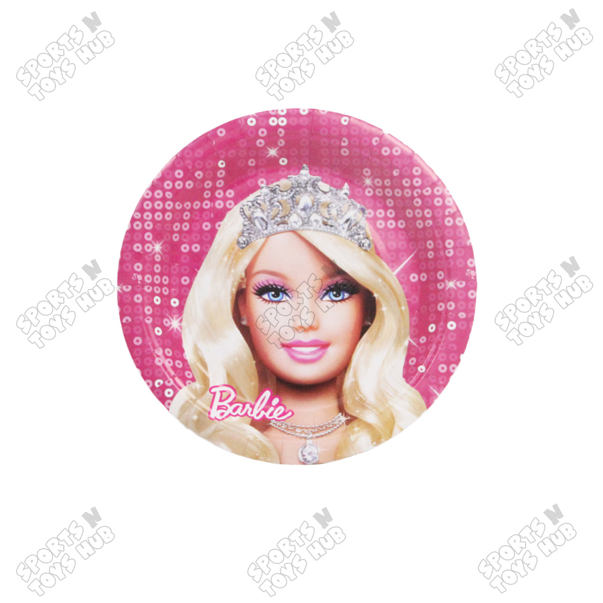 Printed Cartoon Character Barbie Disposable Plates - Pack Of 10