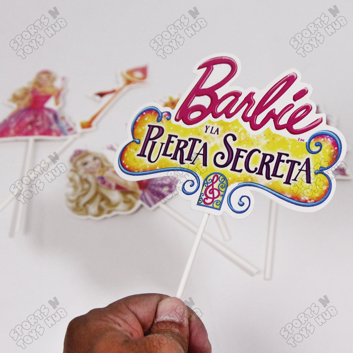 Cartoon Characters HBD Barbie Doll Cake Topper - 6 Pcs