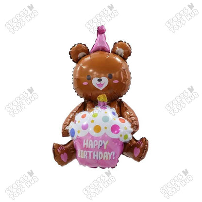 Teddy Bear Cup Cake Foil Balloon