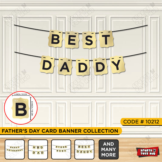 Best Daddy Shinny Gold Card Banner