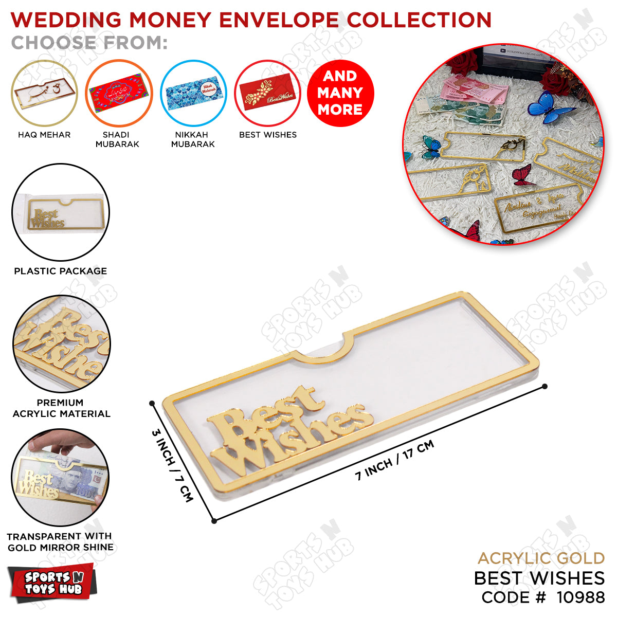 Best Wishes Acrylic Money Envelope
