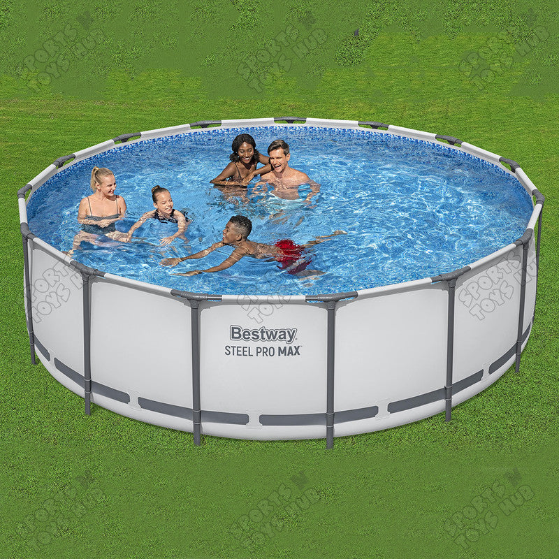 Bestway Steel Pro Round Above Ground 15ft x 48in Depth Swimming Pool - 56438