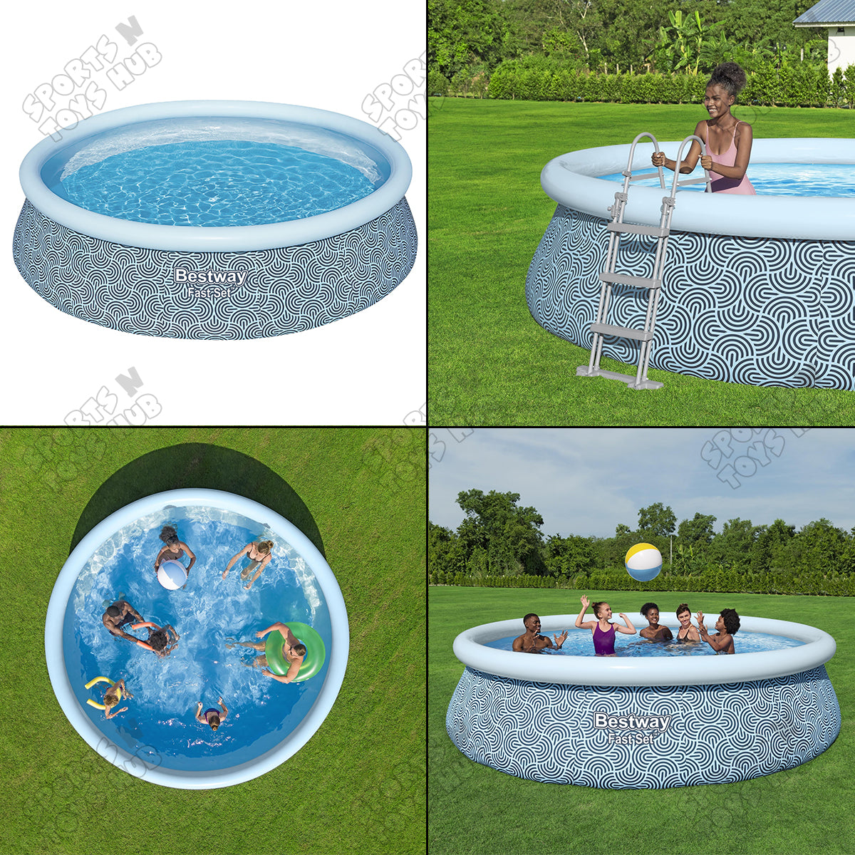 Bestway Fast Set Above Ground Swimming Pool with Filter Pump - 57372 – 15ft x 42in