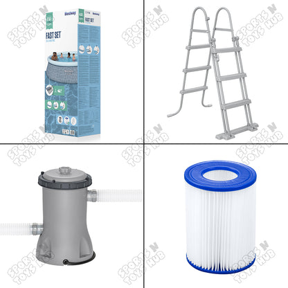 Bestway Fast Set Above Ground Swimming Pool with Filter Pump - 57372 – 15ft x 42in