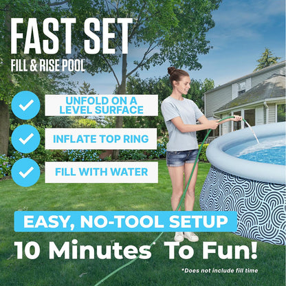 Bestway Fast Set Above Ground Swimming Pool with Filter Pump - 57372 – 15ft x 42in