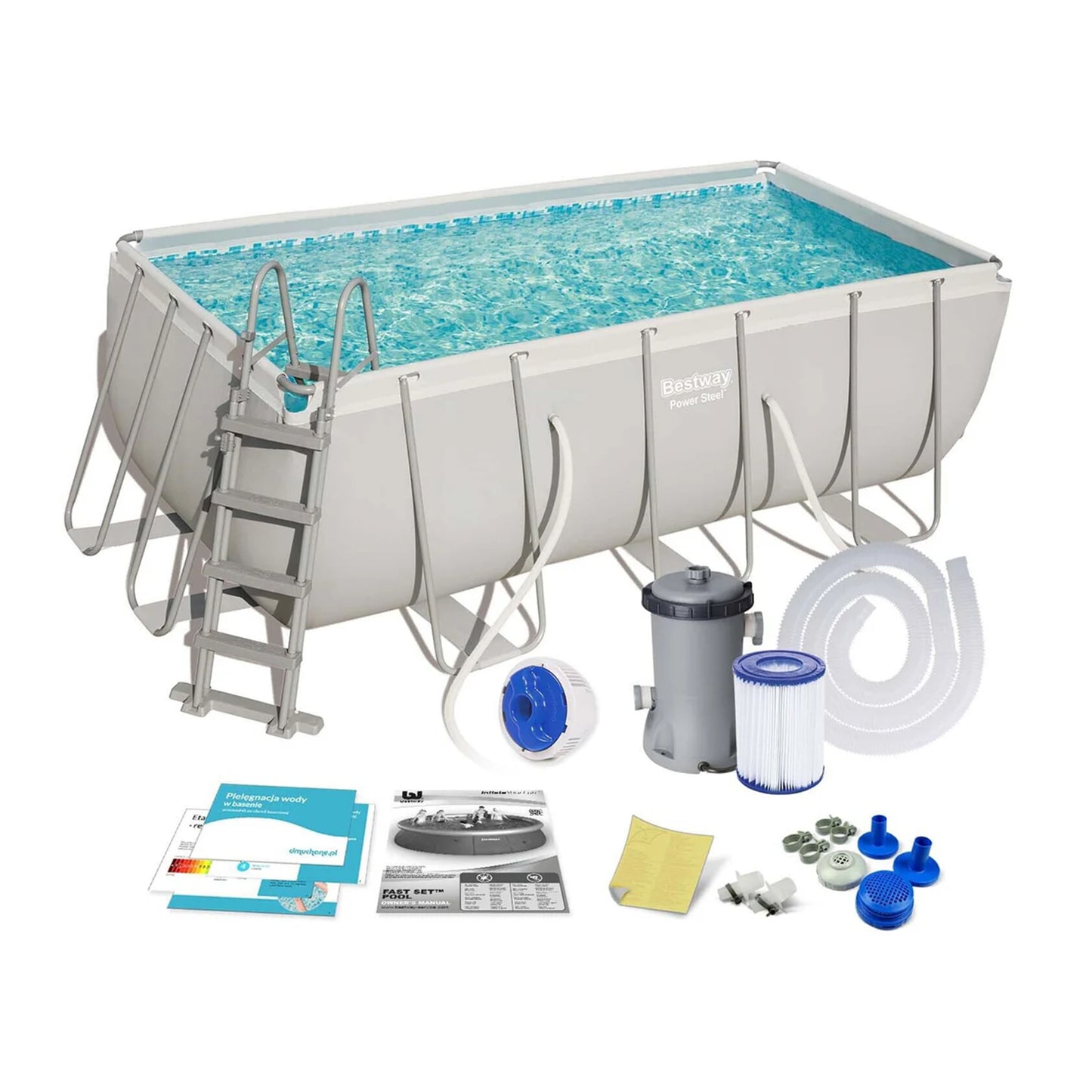 Bestway 2010 mm x 1220 mm x 4120 mm mm Power Steel Rectangular Pool - 56456