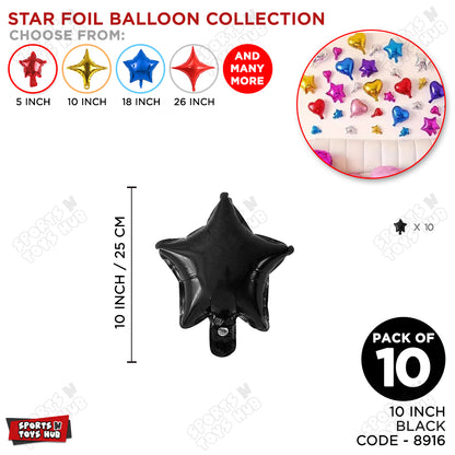 10 Inch - Black Star Foil Balloon