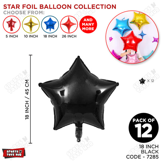 18 Inch - Black Star Foil Balloon