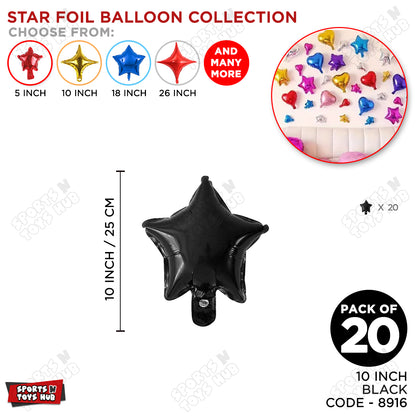 10 Inch - Black Star Foil Balloon