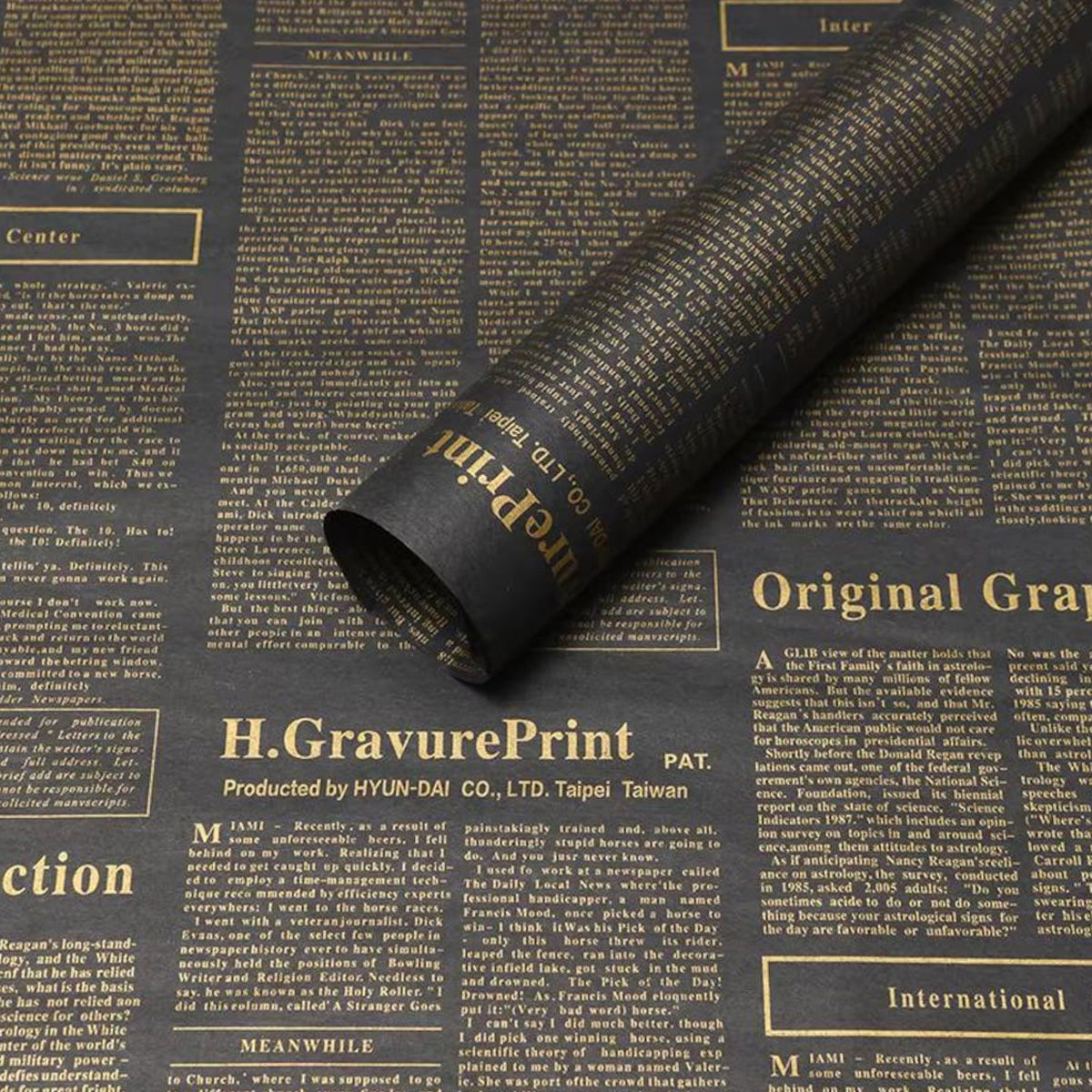Gravure Newspaper Style Bouquet Wrapping Sheets – Floral Gift Wrap