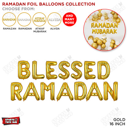 Blessed Ramadan & Blessed Ramazan Foil Balloon Collection - 16 Inch