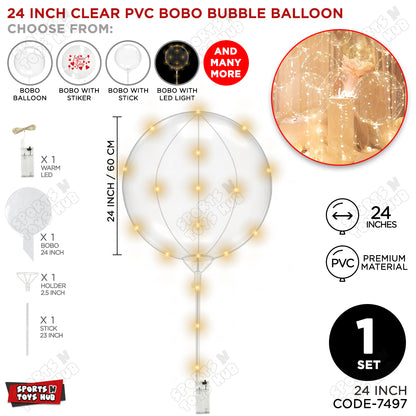 24 Inch BOBO Balloon With LED & Stick