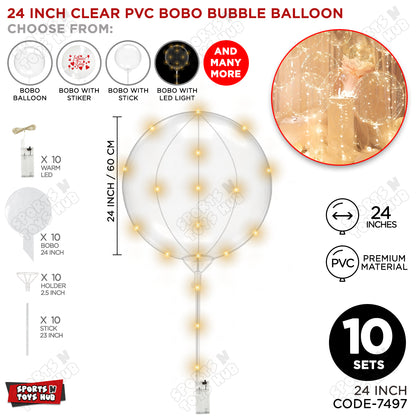 24 Inch BOBO Balloon With LED & Stick