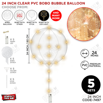 24 Inch BOBO Balloon With LED & Stick