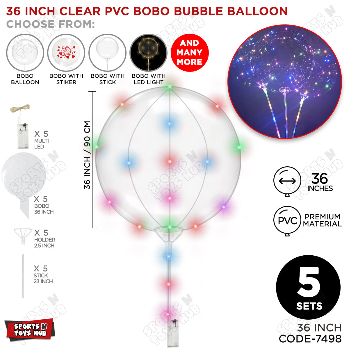 36 Inch BOBO Balloon With LED Collection