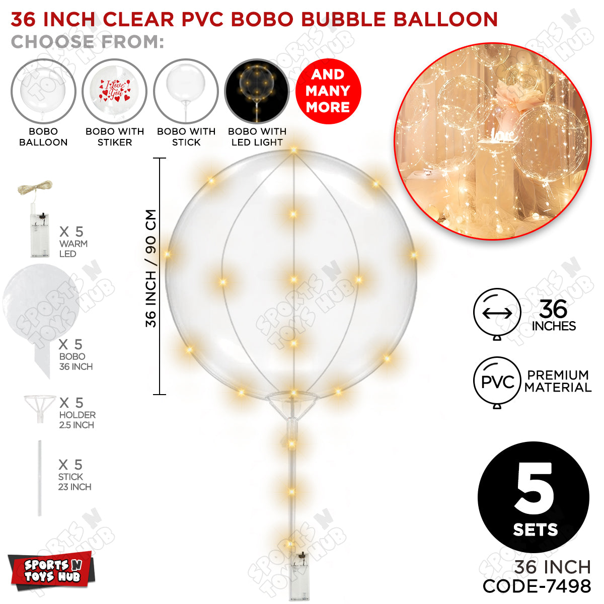 36 Inch BOBO Balloon With LED Collection